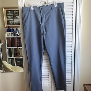 Banana Republic Men's Flat Front Performance Blue Dress Pants, Trousers, Chinos